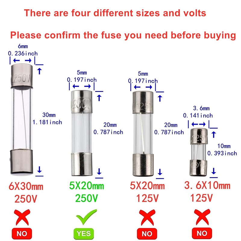 BOJACK 15 Values 150 pcs Fast Blow Glass Fuses Assortment