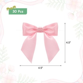sourcing map 30 Pcs Pre-Tied Bows Satin Ribbon Bows 4.5" Twist Ties Gift Bows for Craft DIY Candy Bags Christmas Wedding Decor Party Treat Bags Deep Pink