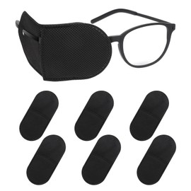 Ouligay 6pcs Glasses Eye Patch Black Eye Patch Reusable Lazy Eye Patch Adult Medical Eye Patches for Adults to Treat Lazy Eye Amblyopia Strabismus