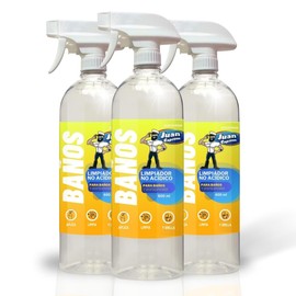 Juan Capitán Seguro Limpiador Del Cuarto De Baño NO Acidico (Baños, Azulejos, Regaderas, Lavabos, Sanitarios,Inodoros, Escusados, etc.) (3 U. 600 MLS)