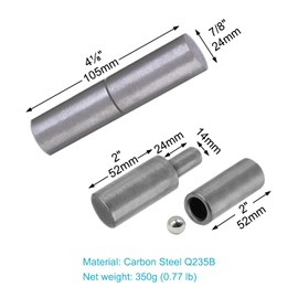 4 Pcs Weldable Barrel Hinges 4⅛ x 1" Heavy Duty Steel Weld On Bullet Gate Hinge 1200 lbs Load Capacity for Metal Swing Door,Trailer Ramp Gate, ½ Dia Pin,Ball Bearing Detachable Hinges