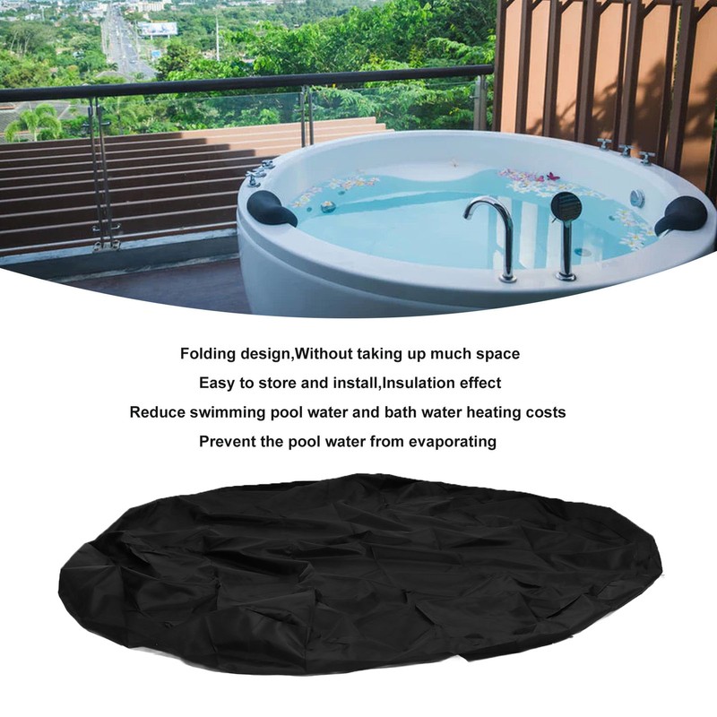 Swimming Pool Cover Dustproof Folding Insulation Pool Winter Black Cover