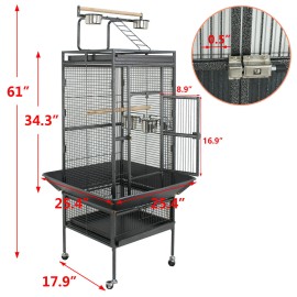 SEGAWE 61" Large Bird Cage Pet Play Top Parrot Parakeet Cockatoo Bird Finch with Stand