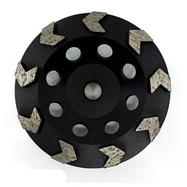 Benchmark Abrasives 4.5 Inch Arrow Type Diamond Grinding Cup Wheel for Angle Grinder with 5/8"-11 Arbor Hole Use On Concrete, Granite, Marble, Masonry, Natural Stone