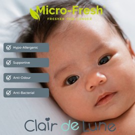 Clair de Lune | Micro-Fresh 2 Pack Fitted Crib Sheets | 85.5 x 36 cm | 100% Cotton Universal Elasticated Fit | Anti-Microbial | Hypoallergenic