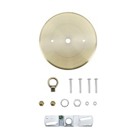 Aspen Creative 21505-41, Contemporary Chandelier & Light Fixture Canopy Kit w/Collar Loop, Antique Brass, 5-1/8" Diameter, 7/16" Center Hole