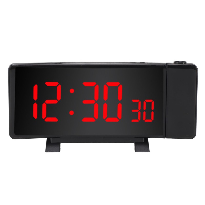 Projection Alarm Clock with 2 USB Ports LED Curved Display