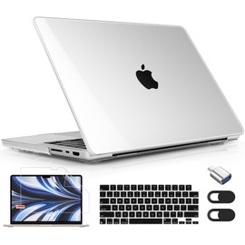 Lepeoac for MacBook Pro 16 inch Case 2021 2022 2023 2024 Release A3186 A3403 M4 A2991 M3 A2780 M2 A2485 M1 Pro/Max, Hard Shell Case with Screen Protector & Keyboard Cover, Crystal Clear