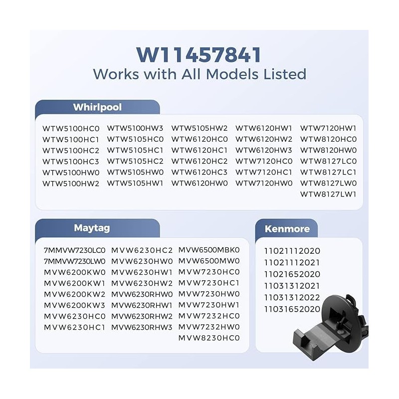 2-Pack W11457841 Washer Lid Strike Compatible with Whirlpool Maytag, Washer
