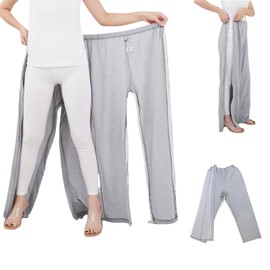 KUMUROETA Patient Care Trousers,Incontinence Open Crotch Pants,Surgery Recovery Zipper Pants,Post Surgery Tearaway Pants,Bed Bound Person Pants,Suitable for Disabled,Fracture,Leg Therapy Patients