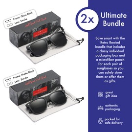 Retro Rewind Polarized Sunglasses for Men and Women - UV Protection Classic Mens Womens Sun Glasses - Cool Vintage 80s Shades