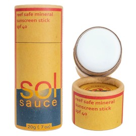 Sol Sauce Mineral Sunscreen Stick • SPF 40+ • Quality Natural Ingredient • Water Resistant • Reef Safe • Only Zinc • Kid Safe (Natural (White))