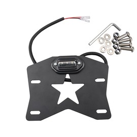 Pikioraz UTV License Plate Bracket, RZR License Plate Holder with LED Light, Aluminum Universal License Plate Frame Mount for Polaris RZR, Can Am Maverick X3, Kawasak, Golf cart