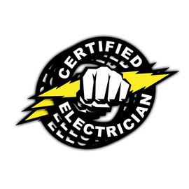 3 Pcs Certified Electrician Sticker, Electrician Pride Sticker, Power Line Worker Gift Electrician Job Stickers 3 Inches Gift for Water Bottle Laptop Phone Helmet Kindles Tumbler