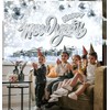 Happy New Year Banner 71 x 43 Inch, Silver Glitter