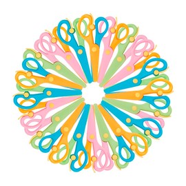 geegift 20Pcs Kids Scissors,Safety Scissors,Preschool Training Scissors,Hand Eye Coordination Training,Plastic Toddler Scissors for Kids Ages 2-5,Scissors for School Art Supplies (20, Mixed color)