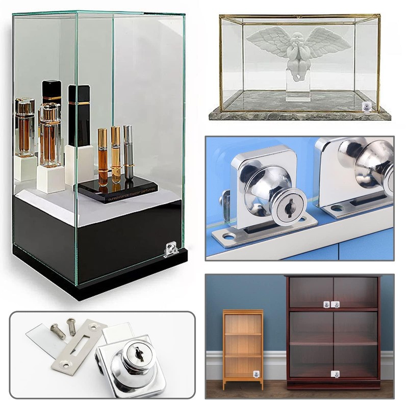 2 Pack Glass Cabinet Lock Single Glass Door Locks Display