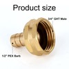 2pcs Solid Brass 1/2" PEX Barb to 3/4" GHT Female