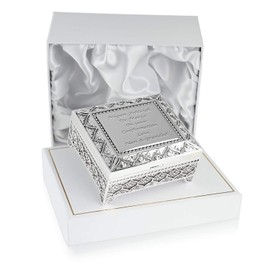 De Walden Confirmation Gift, Engraved Silver Plated Trinket Box in a Satin Lined Presentation Box, Girl's Confirmation Gift