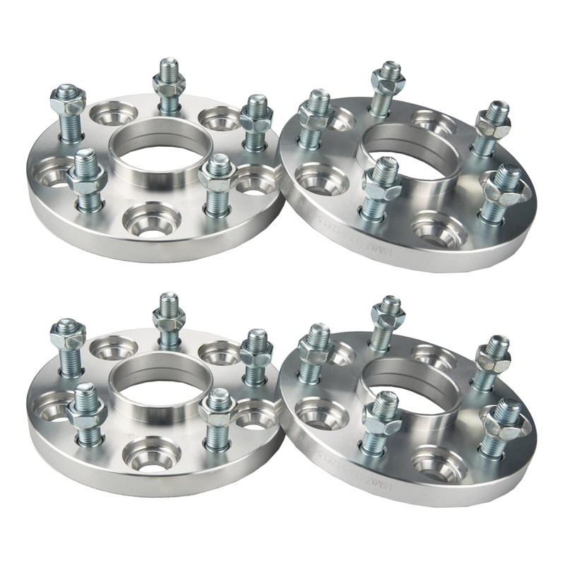 SIZZER 4PCS 15mm-5X4.5-M12x1.5-60.1mm Hubcentric Wheel Spacers Adapters Compatible with Camry,