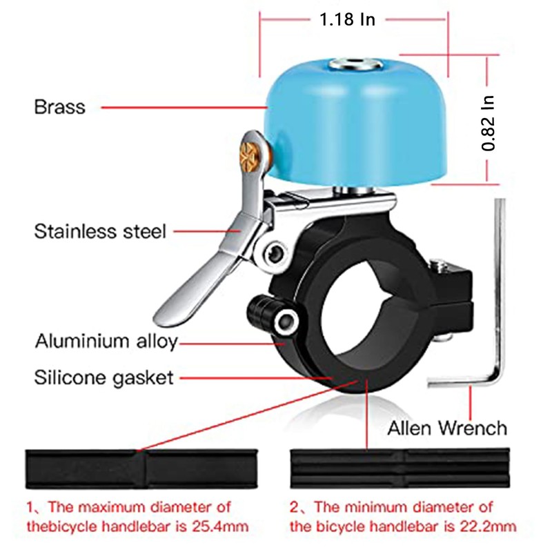 Greallthy Bike Bell,Classic Brass Bicycle Ring Bell Horn Nice Loud