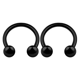 KJM Fashion Pack of 2 Anodised Circular Barbell 1.6 mm 14 Gauge Lip Earrings