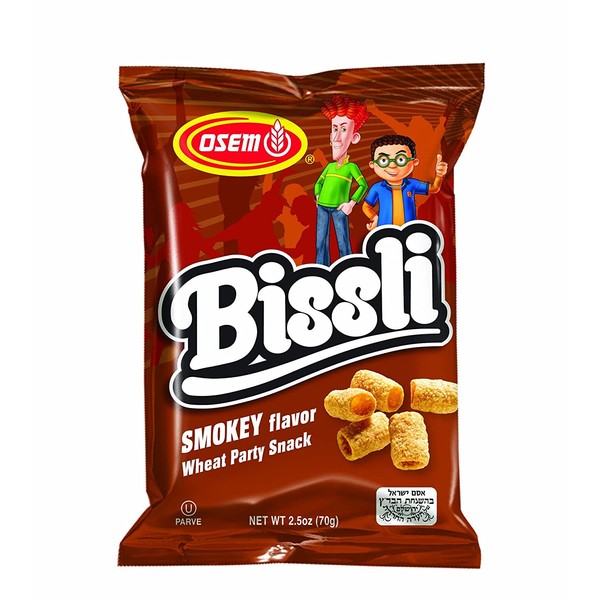 Osem Bissli Smoky Flavored Crunchy Wheat Snack -No Food Coloring or Preservatives , 2.5 Ounce Bags (Pack of 24)