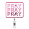 Christian Badge Reel, Pray on It Pink Retractable Badge Holder