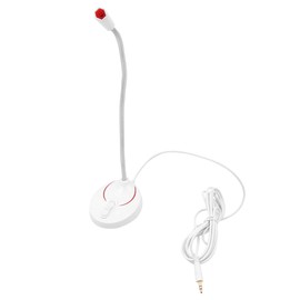 Tiardey Stereo Microphone with Stand for PC, Laptop, Ideal for Streaming, Chat, Recording, Conference Call, USB Plug - White