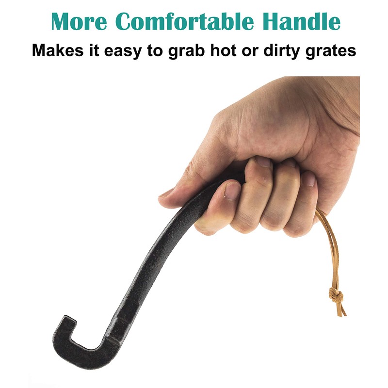Cast Iron Grill Grate Lifter, Cooking Grid Lifter Gripper for