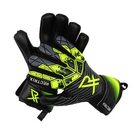 Rectrix Bold Goalkeeper Gloves - Fingersave Protection - German Latex - Negative Cut - Youth & Adult Sizes - For Football Soccer (5, Yellow)