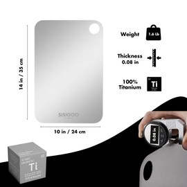 Titanium Cutting board, 100% Titanium Cutting Board, Best Titanium Cutting Boards for Kitchen, Non Plastic Cutting Boards for Kitchen, Pure Titanium Cutting board Set with Non-slip Silicone Mat