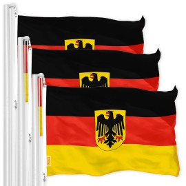 G128 3-Pack Germany Ensign Flag 3x5 FT Printed 150D Polyester by G128
