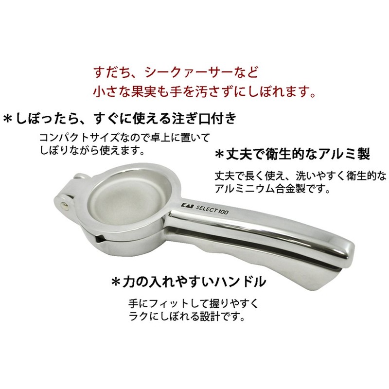 貝印 KAI しぼり器 フルーツしぼり ミニ キッチンツール SELECT100 DH3011 シルバー