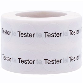 White Tester Stickers, 1/2 Inch Round, 1000 Labels on a Roll
