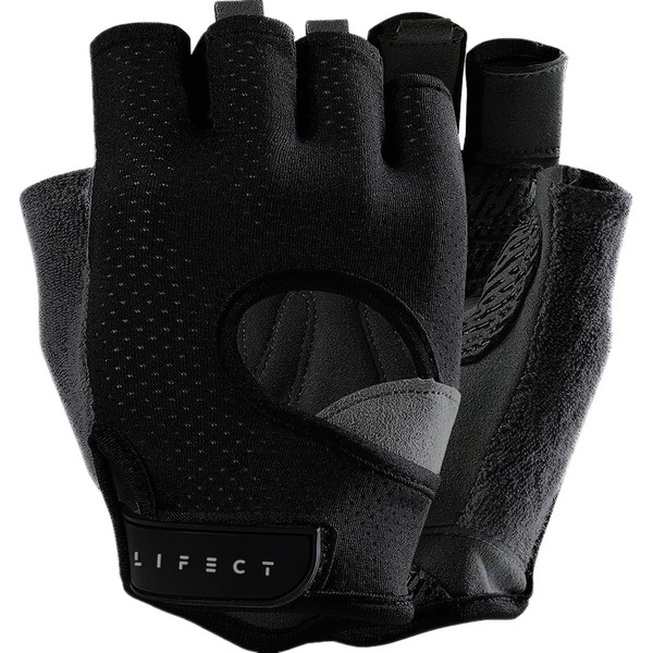LIFECT Freedom Workout Gloves, Knuckle Weight Lifting Shorty Fingerless Gloves
