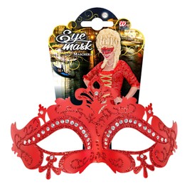 Red Venice Eyemask w/Glitter And Rhinestones Mask Masquerade Disguise Accessory for Carnival Fancy Dress Up Costumes & Outfits