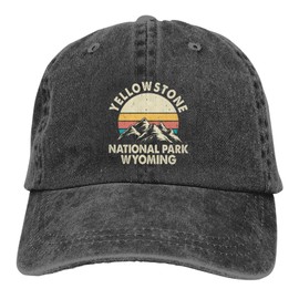 Zion National Park Baseball Cap Golf Dad Hat Adjustable Original Classic Low Profile Cotton Hat Men Women, Yellow Stone National Park Wyoming Black 4, One Size