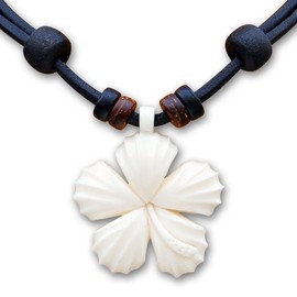 HANA LIMA Flower Necklace Surfer Necklace Hawaiian Leather Necklace Surfer Necklace, Leather, No Gemstone