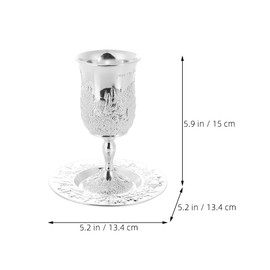 PRETYZOOM Kiddush Cup And Tray - Plated Wine Tumbler With Shabbat Stem And Havdalah Tumbler Embossed Chalice Cup For Judaica Jewish Passover Seder Bar Gift
