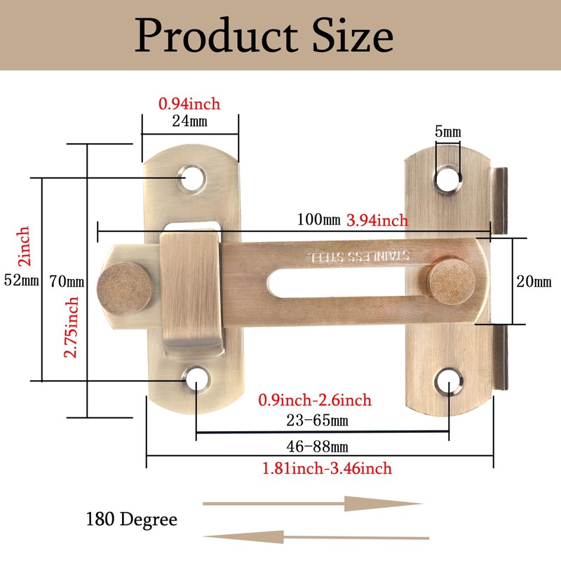 CBRIGHT 4 Packs Barn Door Latches, Stainless Steel barn gate
