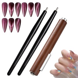 3 Pcs Magnetisches Nagelkunststift-Set, Cat Eye Uv Gel, Multifunktionales Cat-Eye-Gel-Nagellack-Werkzeug Mit Stahlkugel FüR Salon Oder Diy-Nageldesign Zu Hause, Nail Art