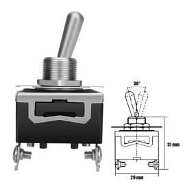 GTIWUNG Toggle Switch 1 Circuit 2 Contact Flick Switch Single Joint Toggle Switch AC125V 10A / AC250V 6A, 2 Pin SPST ON/OFF Switch for Car Auto Truck Boat with Cold Press Terminal Block (Pack of 6)