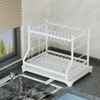 2-Tier Dish Drying Rack, White Metal Large, Space Saving Countertop