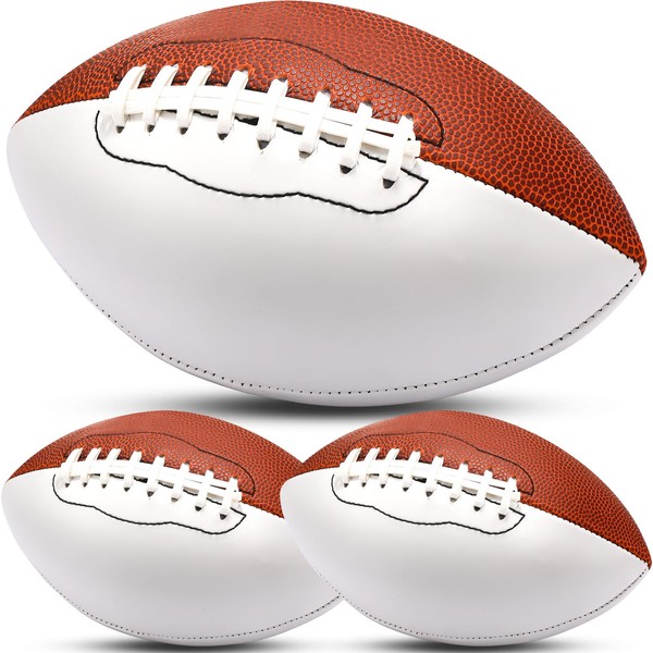 Jenaai 3 Pcs Autograph Football Double Sided Blank White Panels