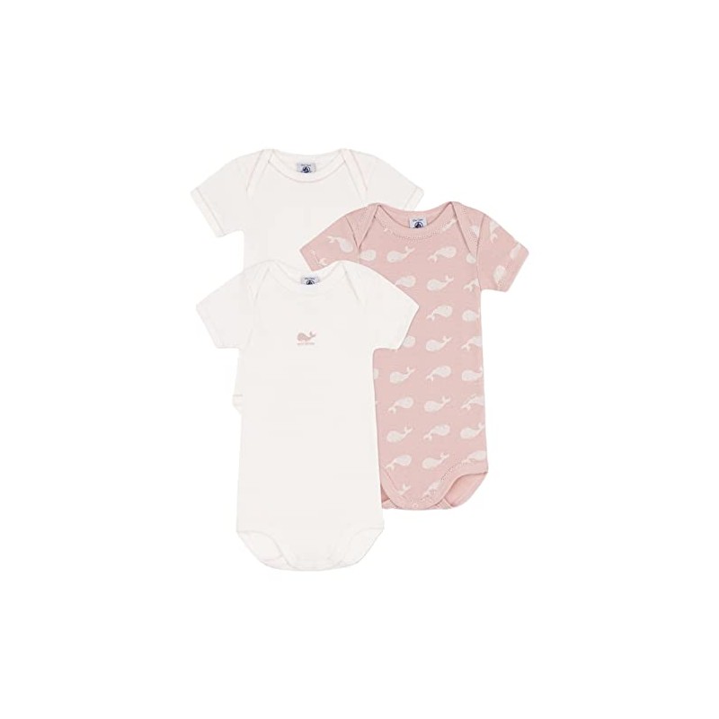 Petit Bateau Baby Girls Striped Short Sleeve Bodysuit, Variant 1