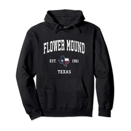 Flower Mound Texas TX Vintage State Flag Sports Design Pullover Hoodie