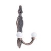 Knober Vintage Coat Hooks White Ceramic Balls Antique Look Bronze
