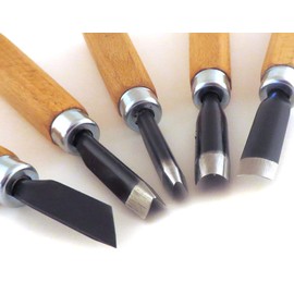 Narex Starter Wood Carving Chisel Set With Block of Wood, 5 pcs
