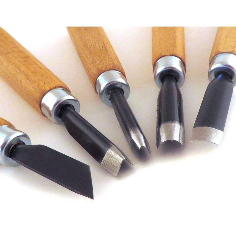 Narex Starter Wood Carving Chisel Set With Block of Wood,